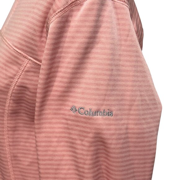 Columbia Sweater - Size Large - Pink Striped - 1/2 Zip - Long Sleeve - Picture 4 of 11